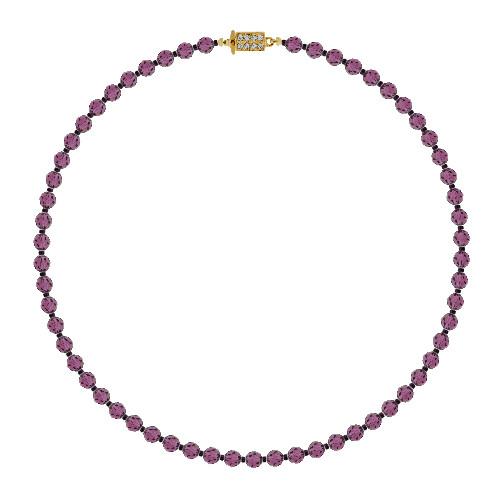 Customizable Amethyst Crystal Bead Necklace
