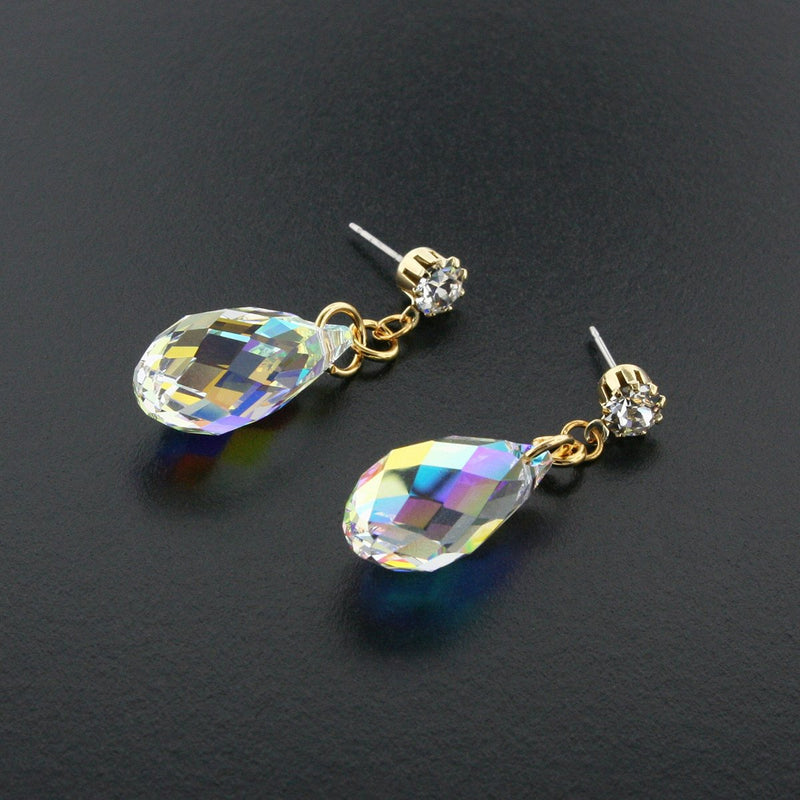 Briolette Crystal Drop Earrings - iridescent