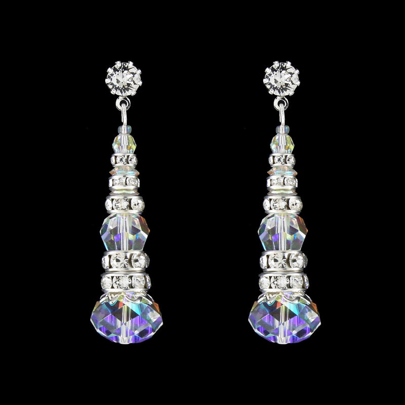 Crystal & Rondelle Beaded Drops -iridescent