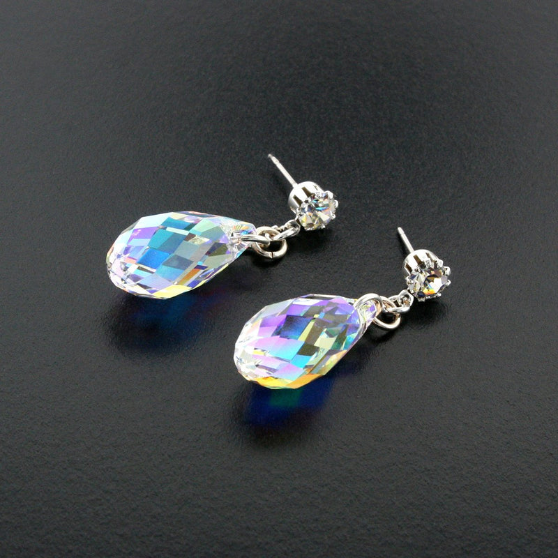 Briolette Crystal Drop Earrings - iridescent