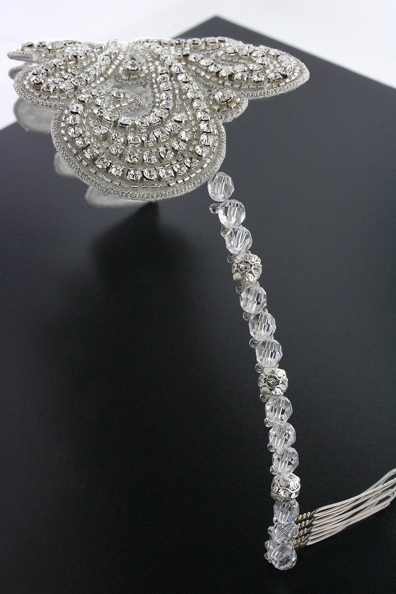 Art Nouveau Crystal Headband side view