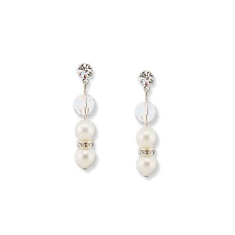 Pearl & Iridescent Crystal Drop Earrings