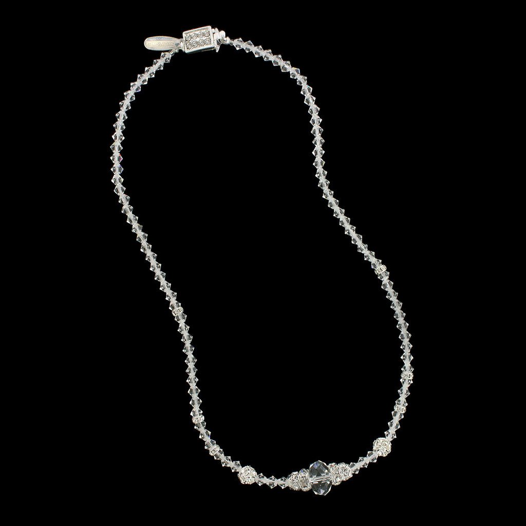 Crystal Briolette Necklace - clear