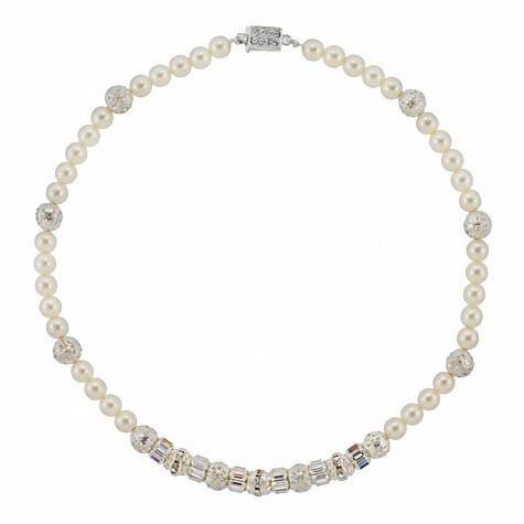 Pearl Bridal Necklace with Fancy Beads
