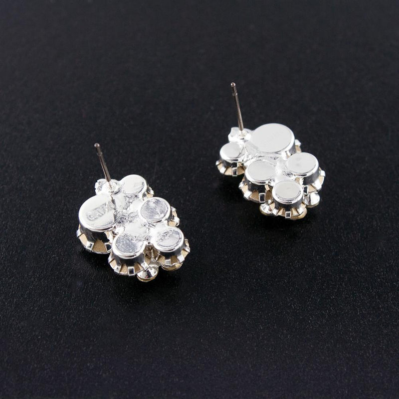 Crystal Cluster Earrings, reverse side
