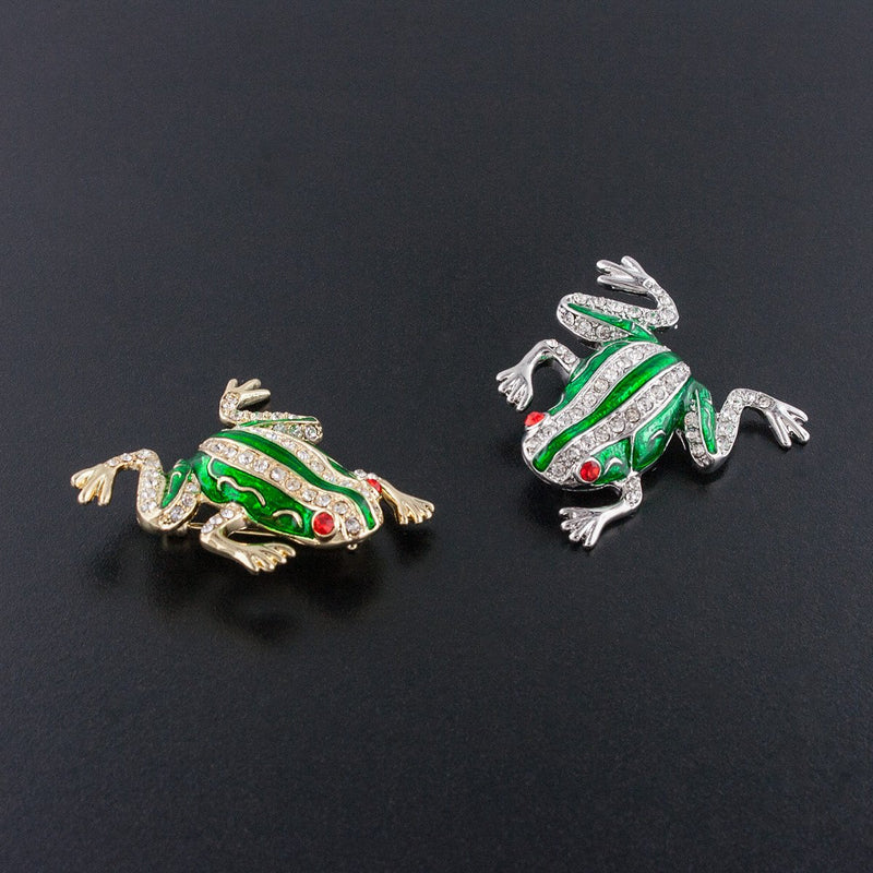 Frog Pin with Crystals
