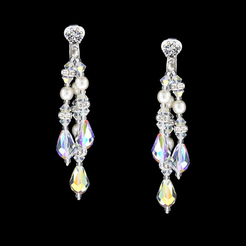 Multi-Drop Crystal & Pearl Earrings