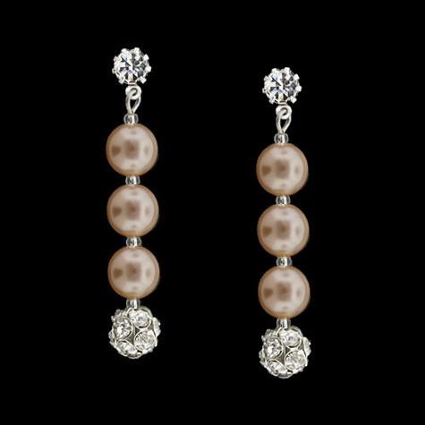 Earrings with Rhinestone Beads & Pearls