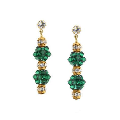 Emerald 2 cluster earrings