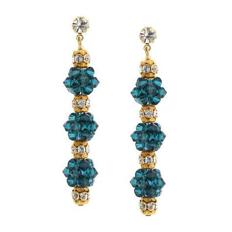 Sea blue 3 cluster earrings