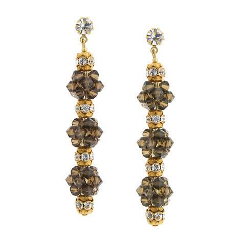 Champagne 3 cluster earrings