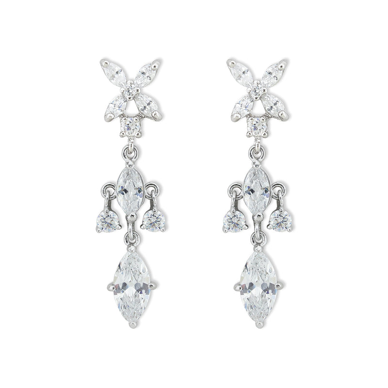cz earrings with marquise top