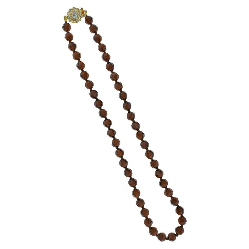 mocca crystal beaded necklace
