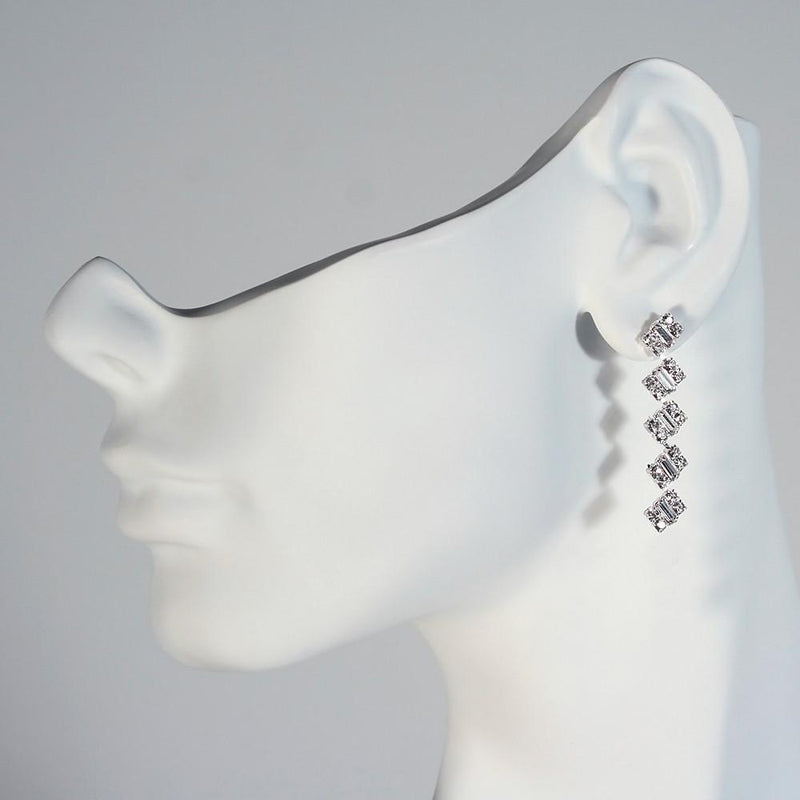 Linear Drop Earrings with Baguettes