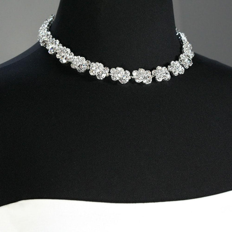 Crystal Cluster Necklace on mannequin