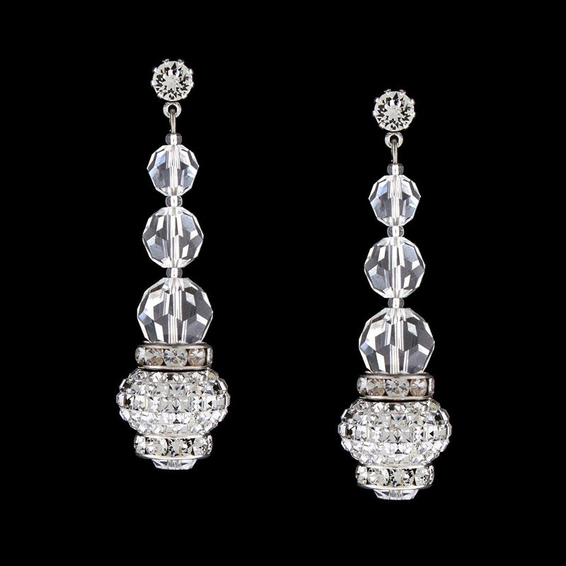 Crystal Drop Earrings with Charms