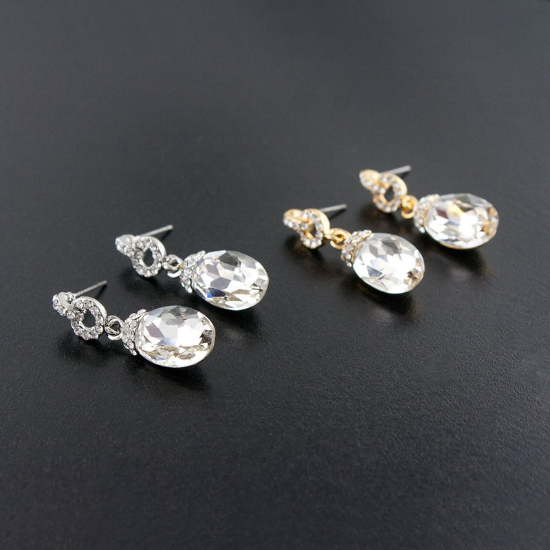 Geometric Crystal Drop Earrings