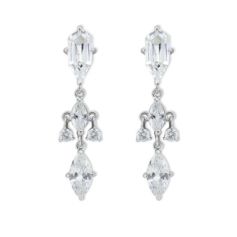 cz earrings with pointed top