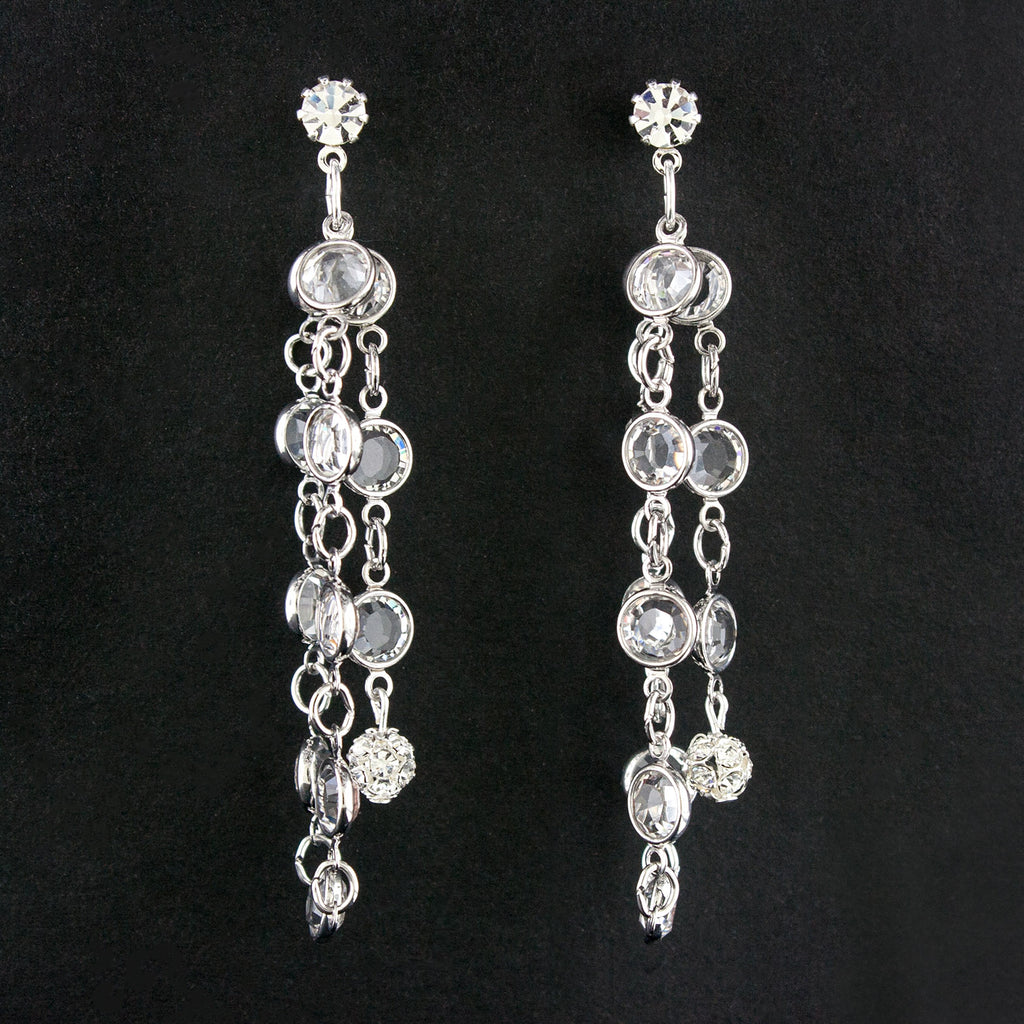 crystal chain earrings 3" long
