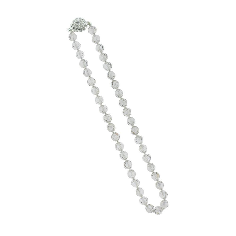 light grey crystal beaded necklace