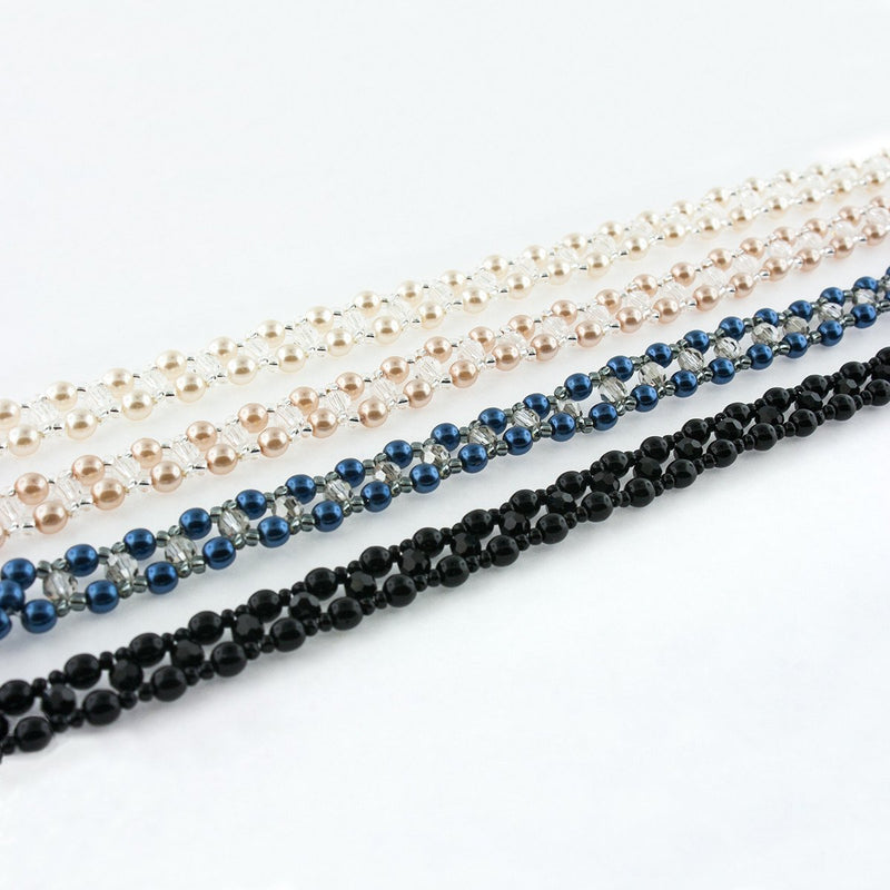 Woven Pearl & Crystal Choker Necklace