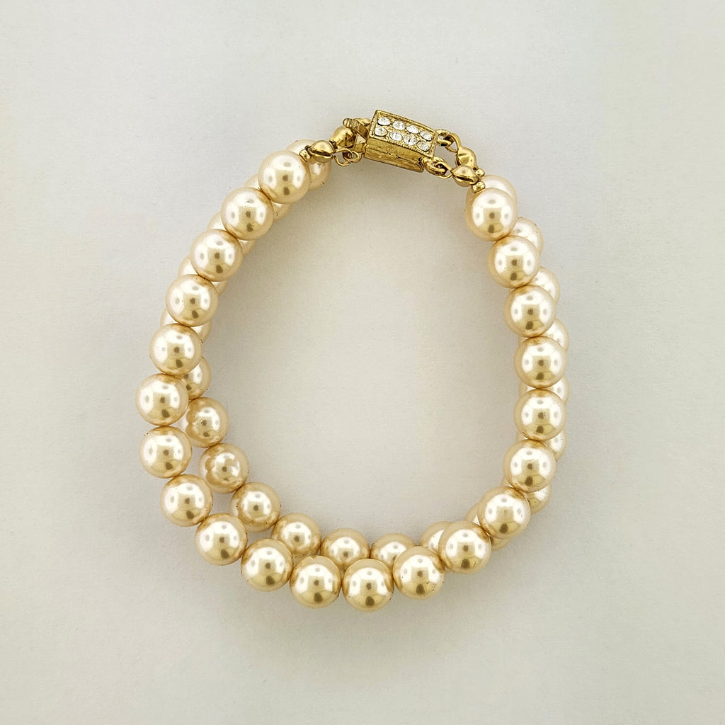 Two-Row Pearl Bracelet with Box Clasp