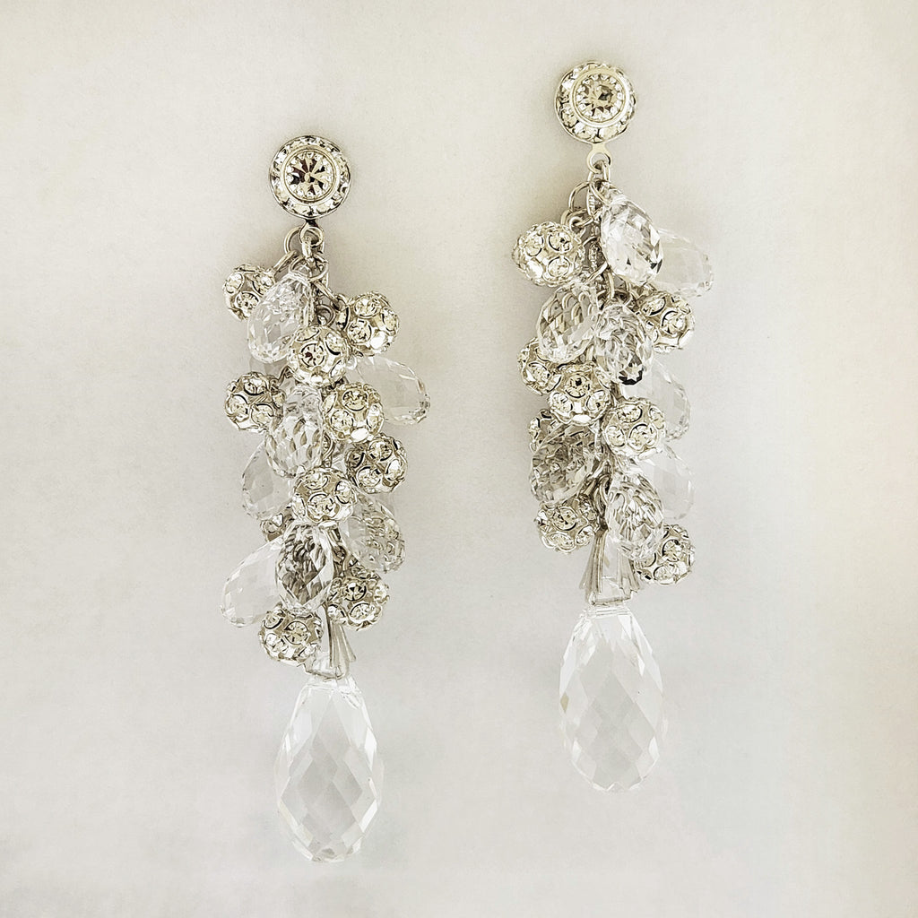 Lavishly Embellished Crystal and Rhinestone Bead Statement Earrings