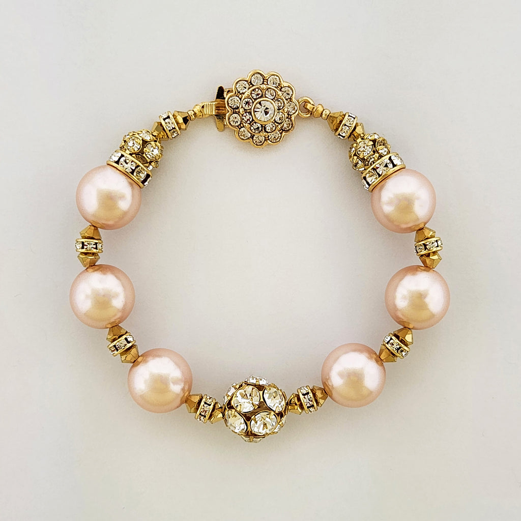 Pearl Bracelet with Crystal Embellishments