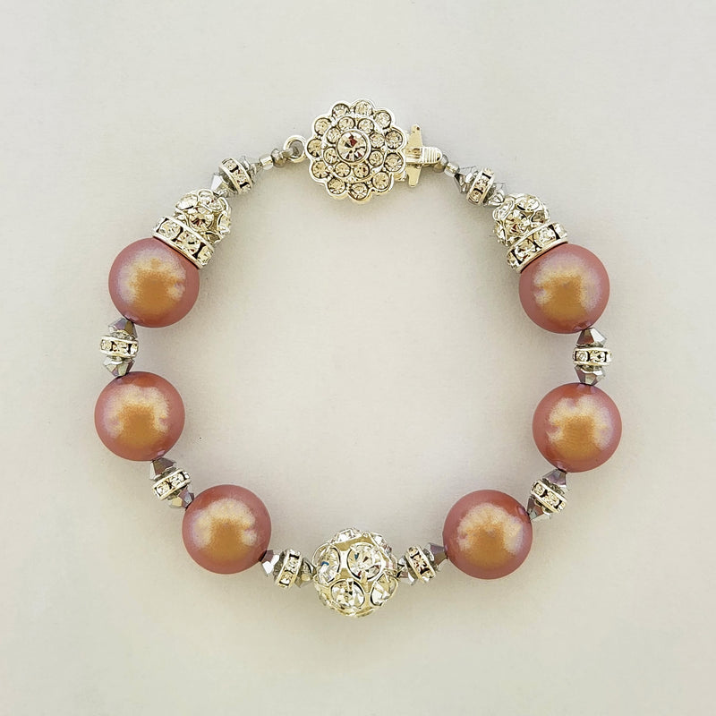 Pearl Bracelet with Crystal Embellishments