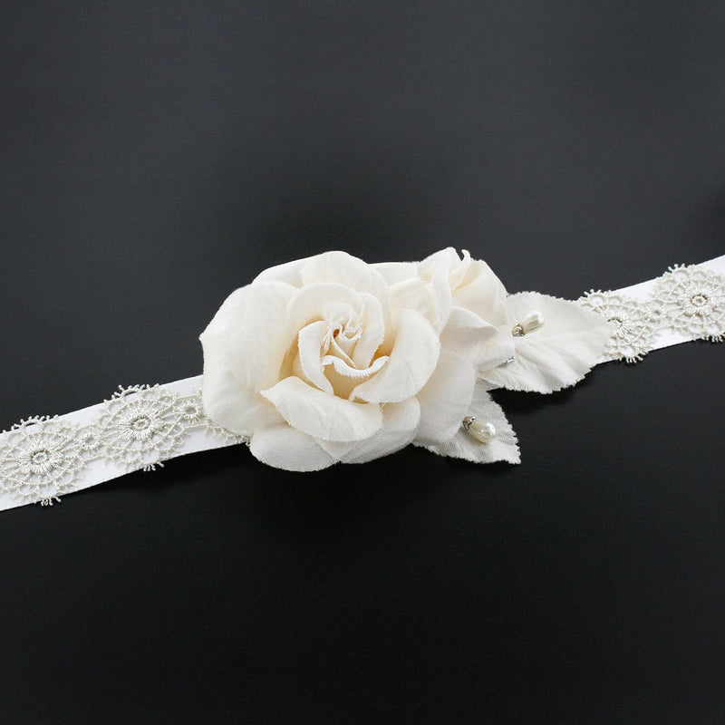 Wedding Sash with Silk Rose