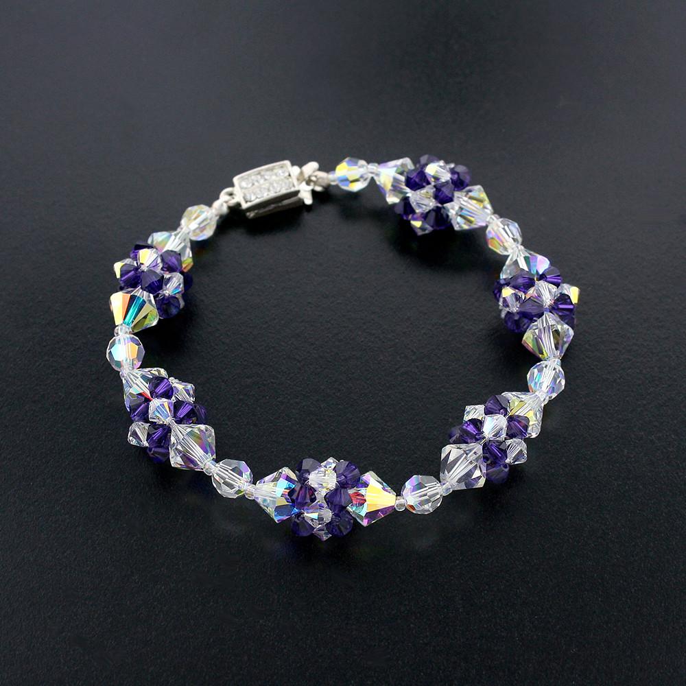 Purple & Iridescent Cluster Bracelet