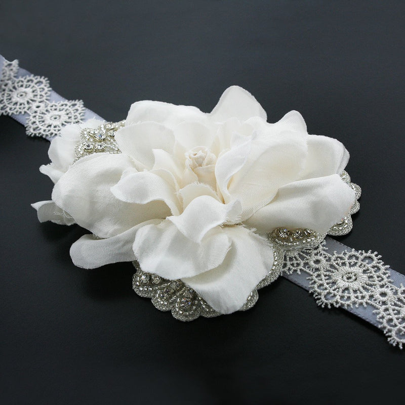 Wedding Sash with Silk Gardenia – Giavan