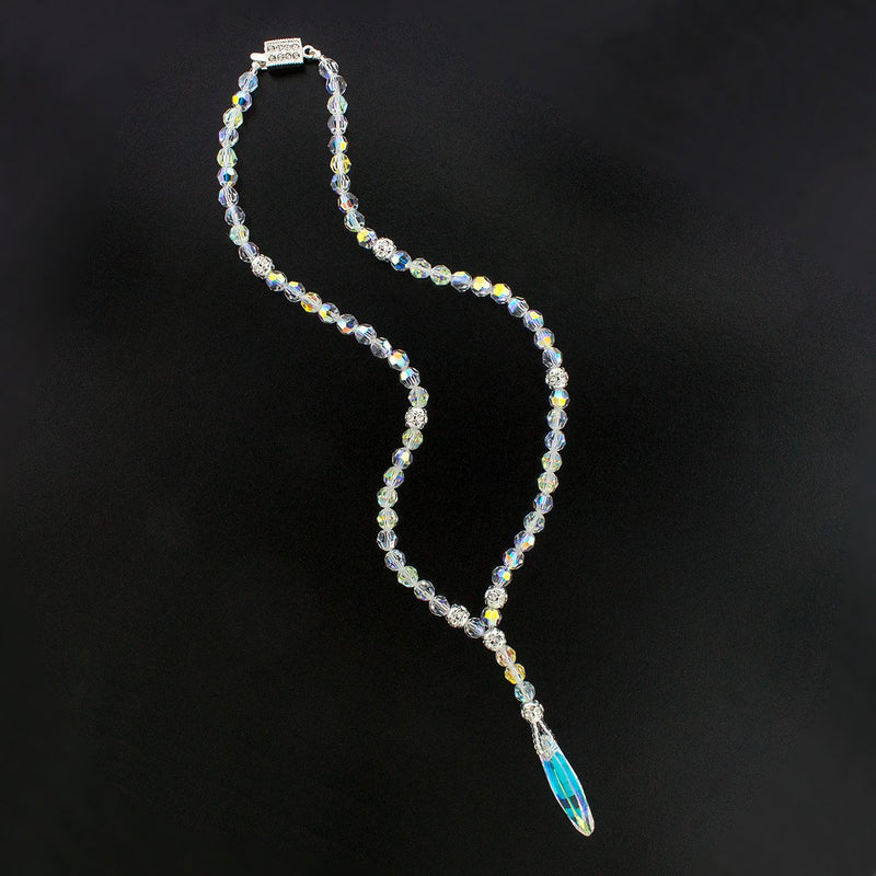Iridescent Crystal Drop Necklace