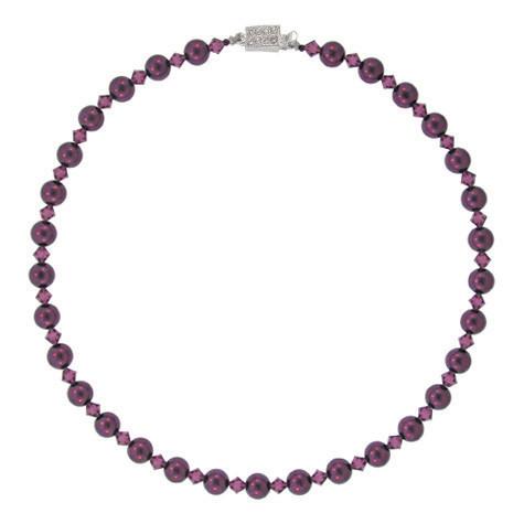 Purple Crystal & Pearl Bead Necklace