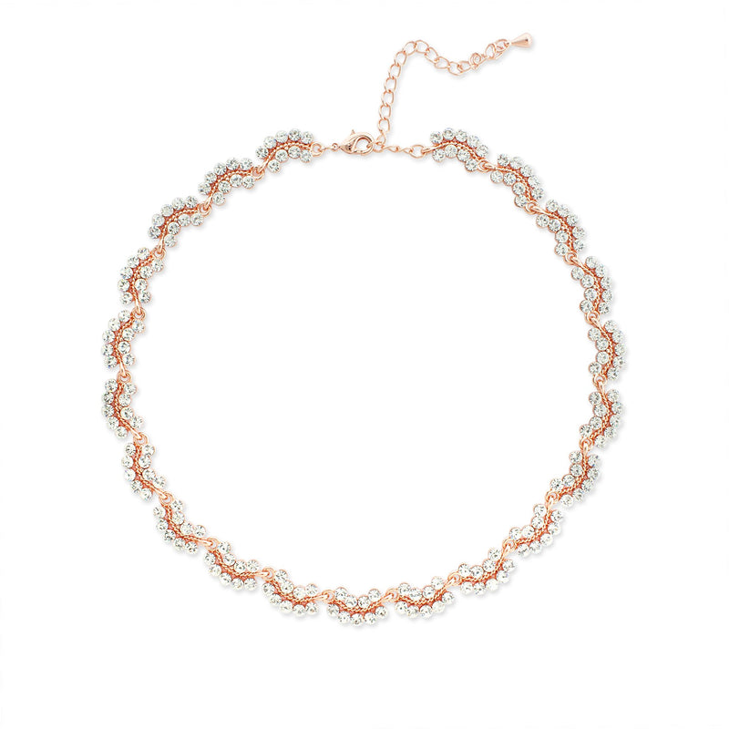 Scalloped Crystal Necklace