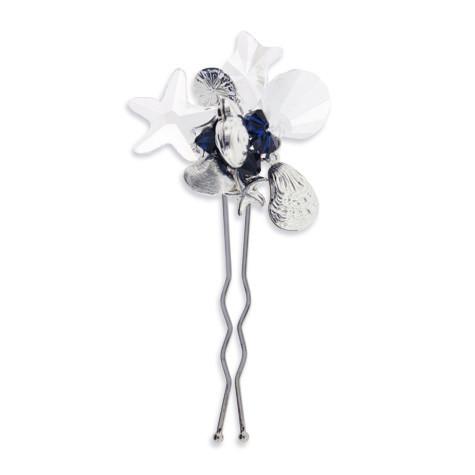 Destination Wedding Hairpin with Blue Crystals