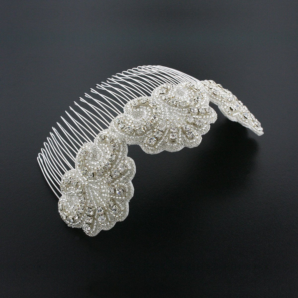 6" Haircomb with Crystal Applique - HC42