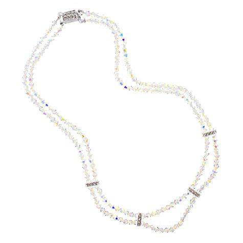 2-Row Iridescent Crystal Beaded Necklace