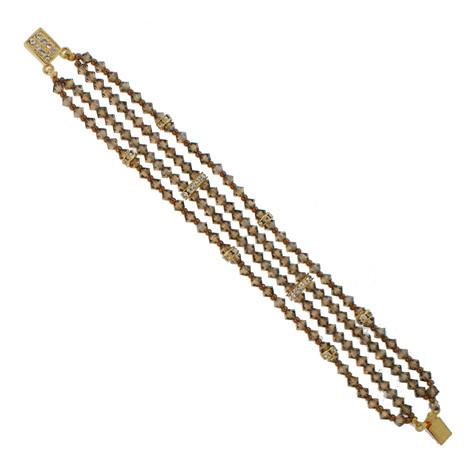 4-Row Beaded Crystal Bracelet - HOL132B