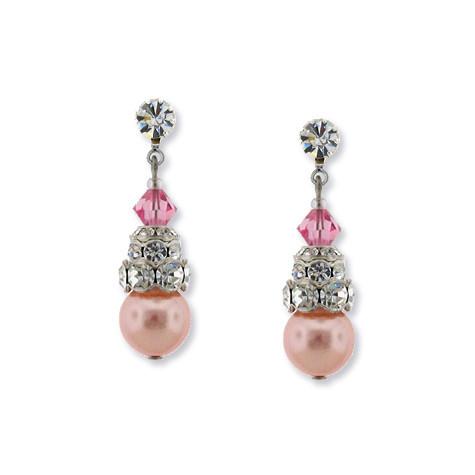 Rose Earrings with Crystal Rondelle