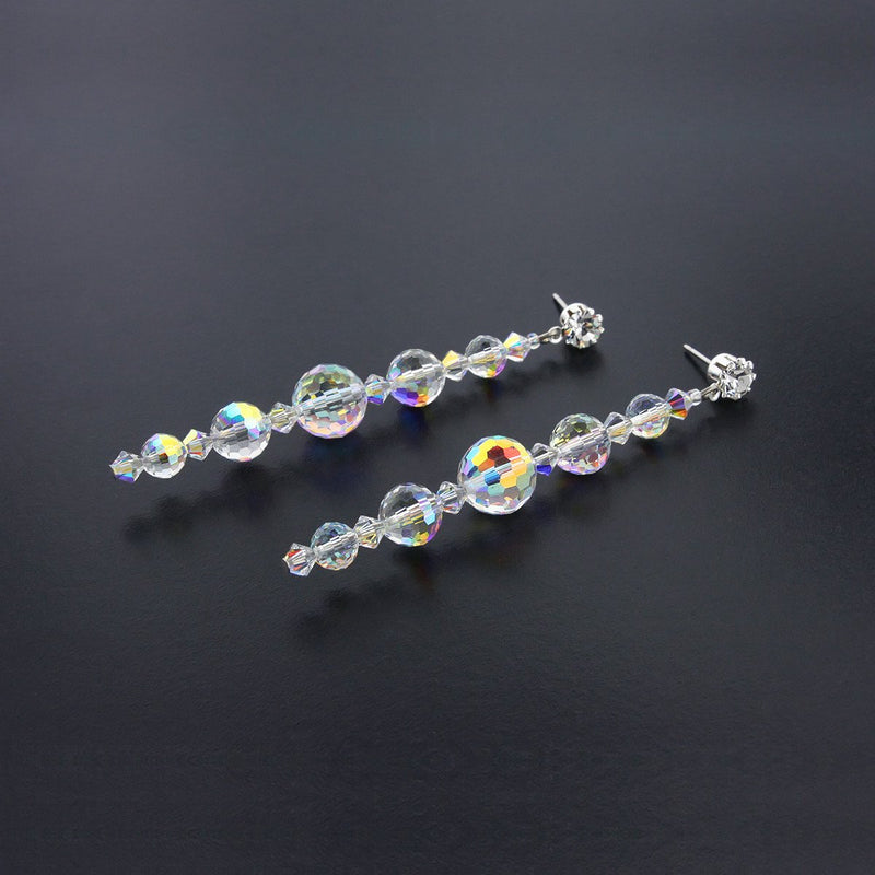 Linear Drop Earrings with AB Crystals