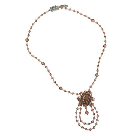 Champagne Woven Crystal Necklace - HOL212NX