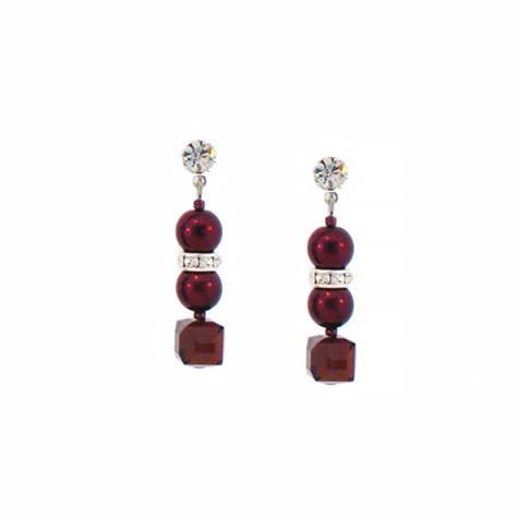 Burgundy & Garnet Crystal Earrings
