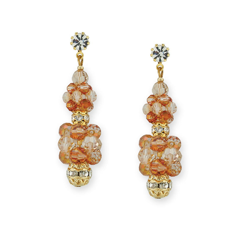 Two-Tier Crystal Cluster Earrings