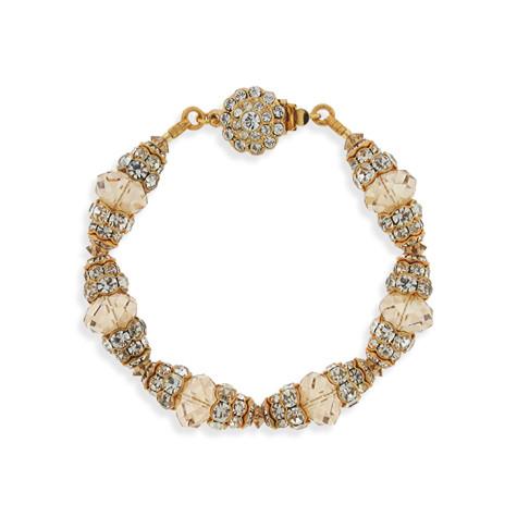 Champagne Crystal Bracelet with Tiered Rondelles