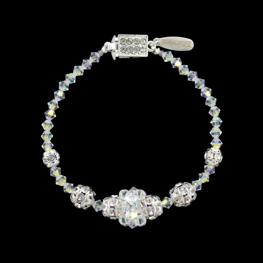 Iridescent Crystal Bracelet with Center Cluster