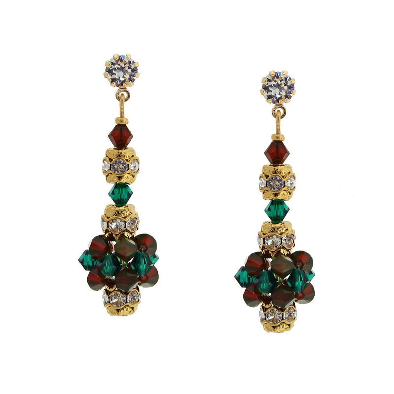 Holiday Crystal Cluster Earrings