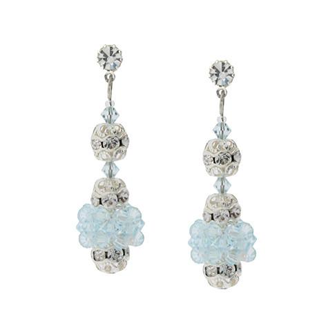 Light blue swarovski crystal best sale earrings