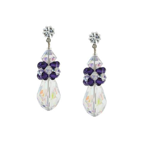 Iridescent & Purple Teardrop Earrings