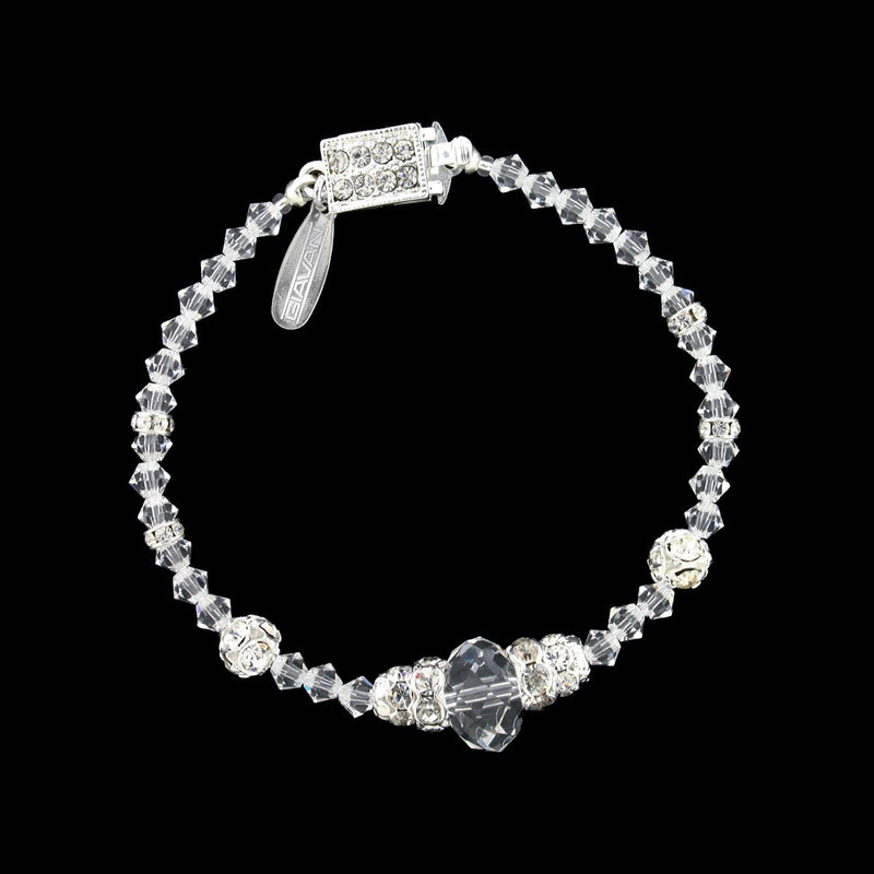 Beaded Crystal Bracelet with Center Accent